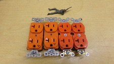 Leviton Arrow Hart 20A 125V Orange Duplex Receptacles, lot of 4 FREE SHIPPING 