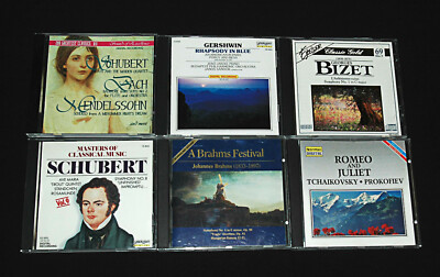 Classical Music CD'S Lot (Bizet Brahm Schubert Gershwin Mendelssohn Tchaikovsky)
