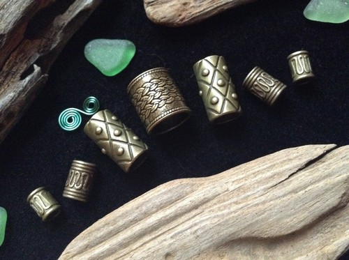 7 anillos de barba vikinga celta con rasta bronce mezcla 4-10 mm orificio antiguo Reino Unido | eBay