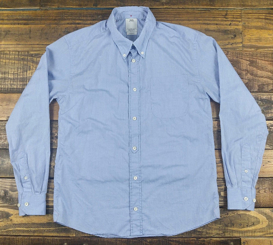 VISVIM Long Sleeve Button Down Indigo Light Blue Shirt Size S 