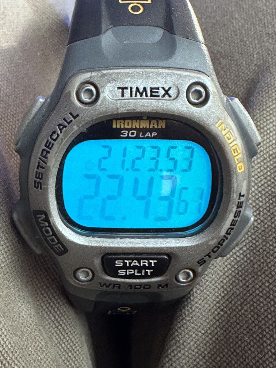 Mens Timex Ironman Triathlon Shock Black Gray 30 Lap 200m WR Mens Timex Ironman Triathlon Shock Black Gray 30 Lap 200m WR