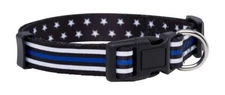 Thin Blue Line Stars Dog Collar