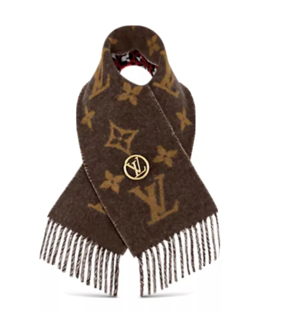 Louis Vuitton Game on Scarf Brown Cashmere