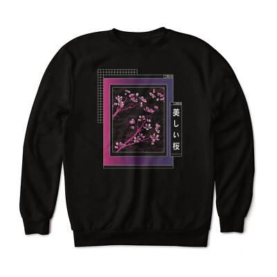 Sakura Cherry Blossoms Vaporwave Aesthetic Art Graphic Sweatshirt Unisex