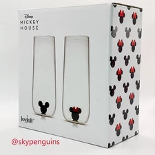 New Disney Mickey Minnie Mouse 3D Icon Joy Jolt Tall 14oz Drinking Glasses
