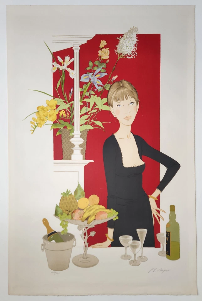 Vintage Philippe Henri Noyer (1980) -Femme Chez Maxim Signed Lithograph 207/325 - Image 2 of 4