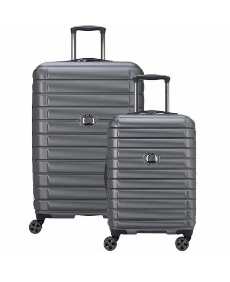 Delsey Paris 2Piece Hardside Spinner Luggage Set Graphite Open Box