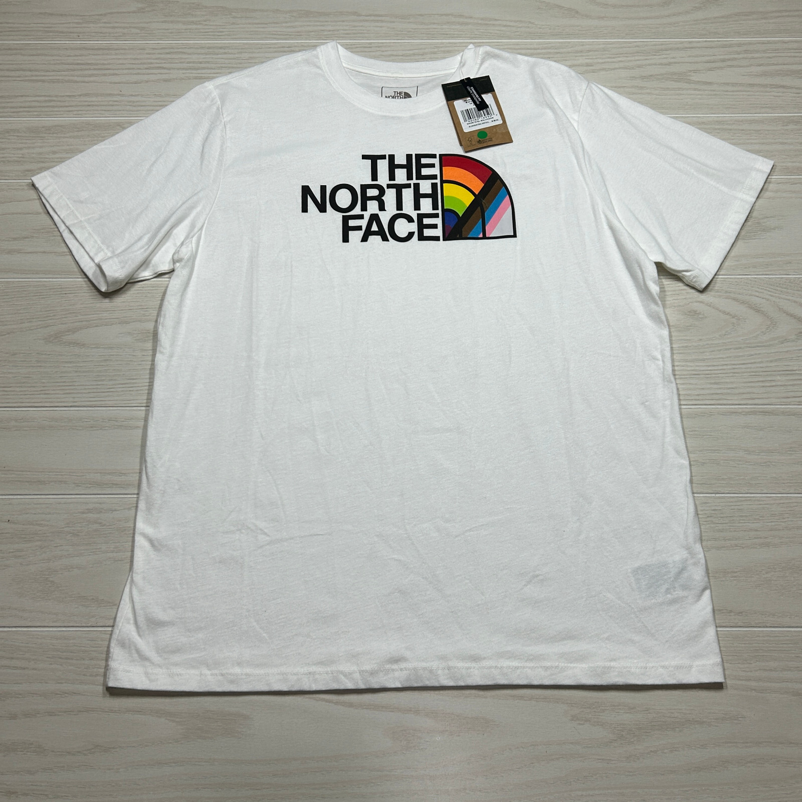 The North Face Men's Pride Rainbow LGBTQ Short Sleeve T-Shirt White Size XL
