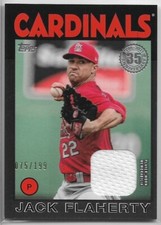 2021 Topps Jack Flaherty 1986 Topps Jersey Relic BLACK #d /199 Cardinals Dodgers