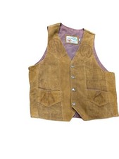 Vintage The Leather Shop SEARS Vest Medium Regular Brown Snap