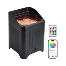 Battery Rechargeable led uplight,6x18w RGBWA UV led par can Light，APP DMX