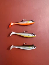 Fishing Lures 7cm 6.5g Swimbait Tail Soft Sinking Soft Bait 6 Colors 6 pcs