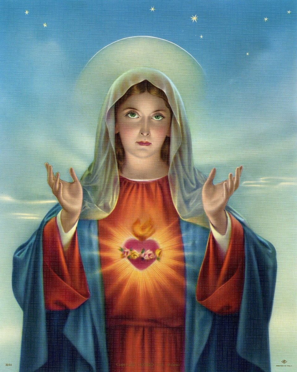 Catholic print picture IMMACULATE HEART of MARY -IH5 - 8