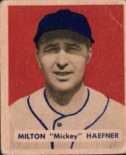 1949 Bowman #144 Mickey Haefner RC Rookie Senators E317