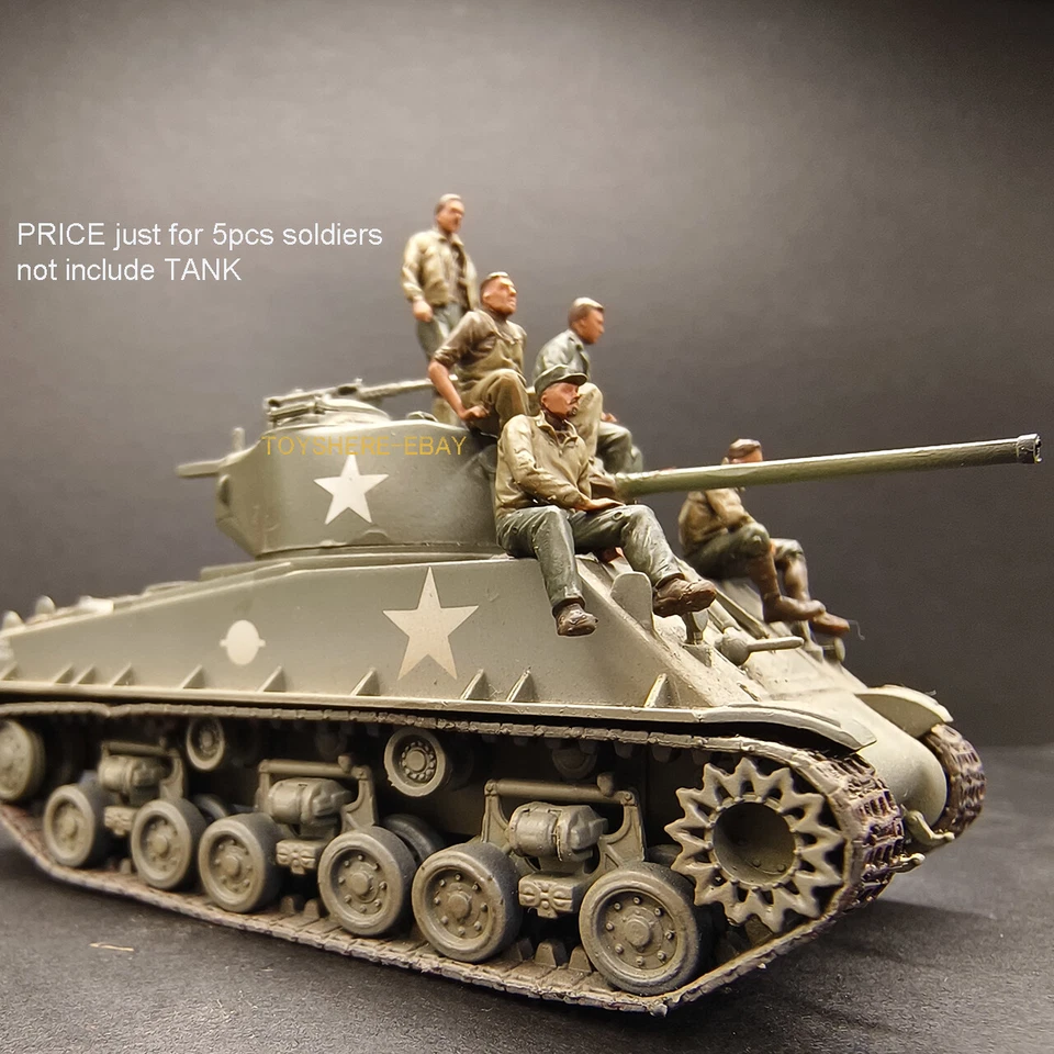 Figura Segunda Guerra Mundial 1/72 1:72 EE. UU. 5 PIEZAS SOLDADOS FURIA tanque fuerza soldados juguete Foto 4 de 4