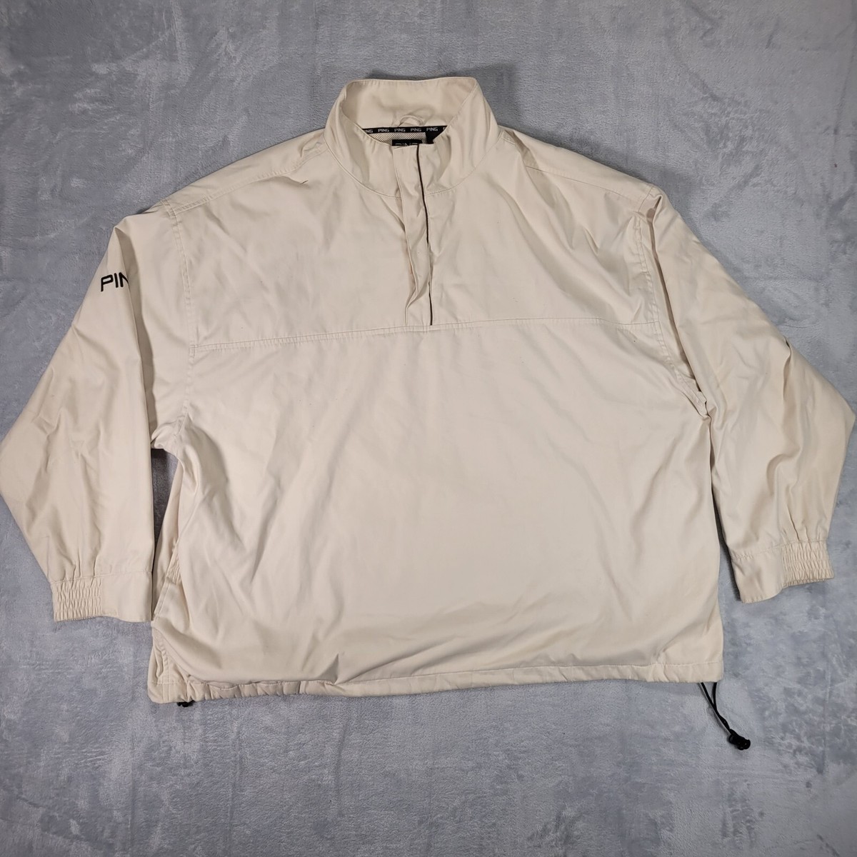 Ping Golf Jacket Womens 2X Off-White Lightweight Rain Shell Windbreaker  Pullover