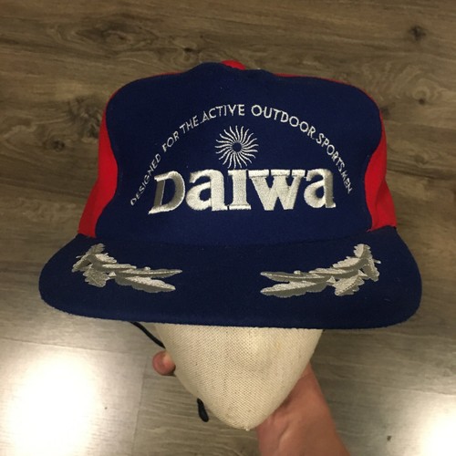 Vintage Daiwa Fishing Hat Red Blue 
