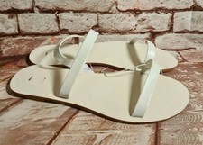 BNWT Ladies Sz 6 Anko Brand Casual White Strap Style Sandals Flats Shoes