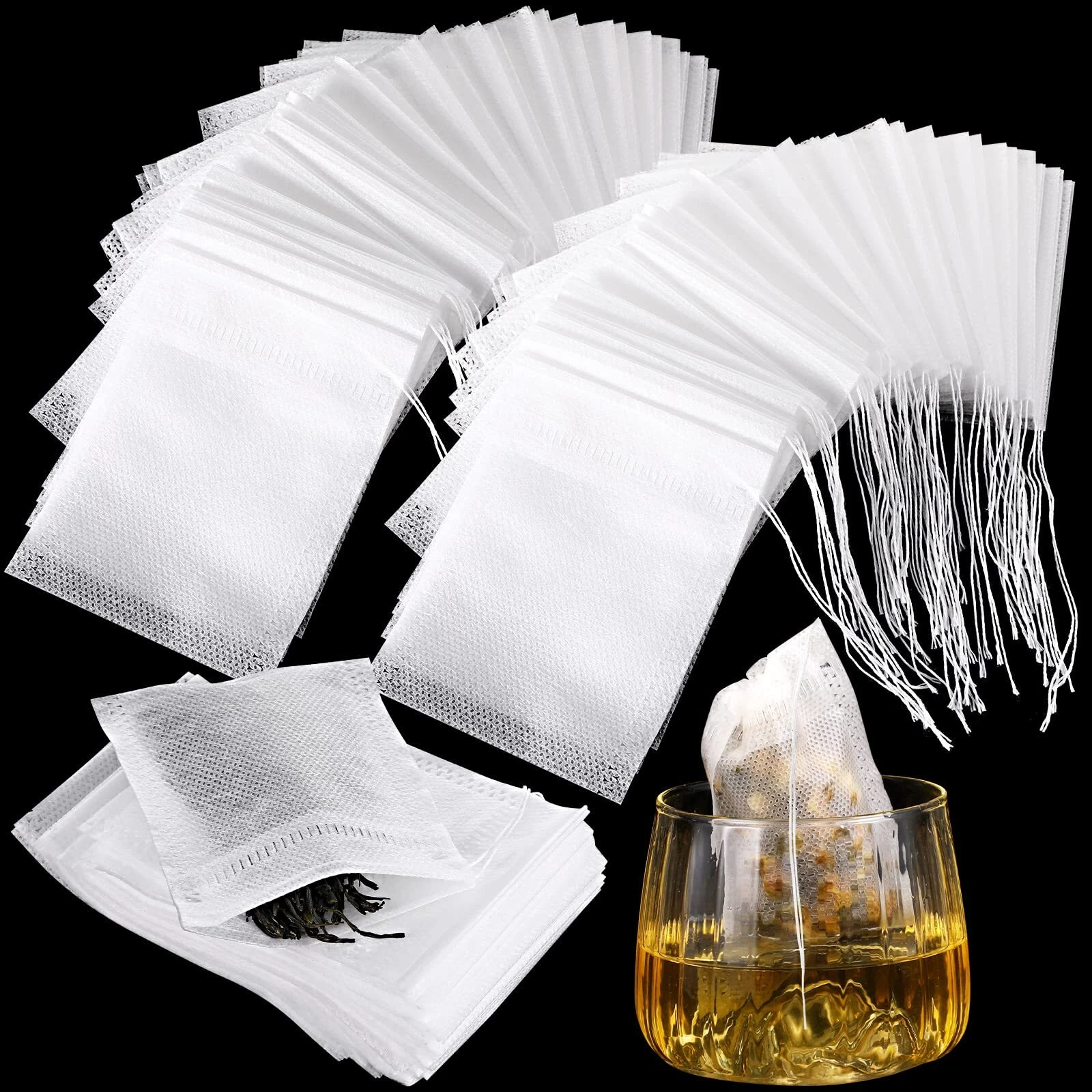 1000 Pcs Disposable Cotton Tea Filter Bags with Drawstring for Loose Leaf Tea