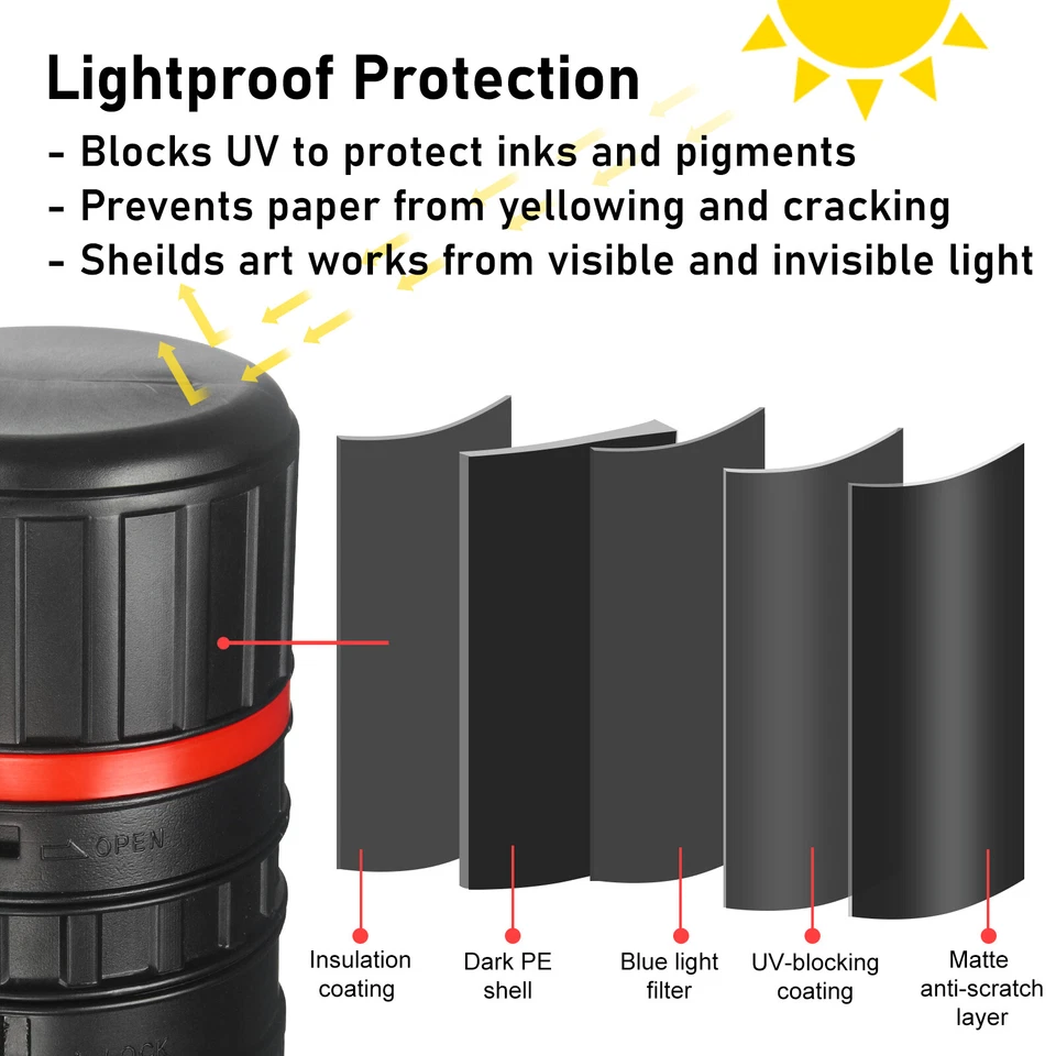 Waterproof Telescoping Poster Tube Extendable Storage Tube For Artwork Document - Image 2 of 4