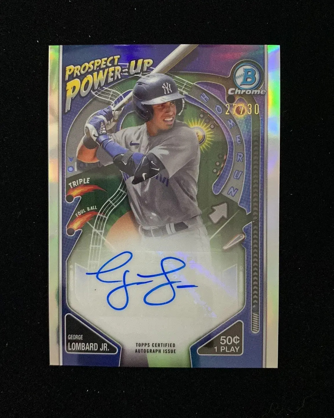 2024 Bowman Chrome Prospect Power-Up #PPA-GL George Lombard Jr. Auto 27/30 HD