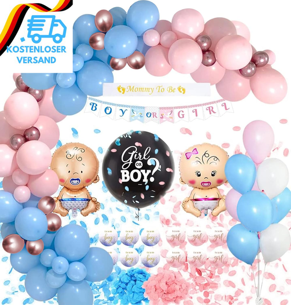 Gender Reveal Party Deko Set FüR Babypartys, Babyparty & Baby Shower Deko, MäDch-image