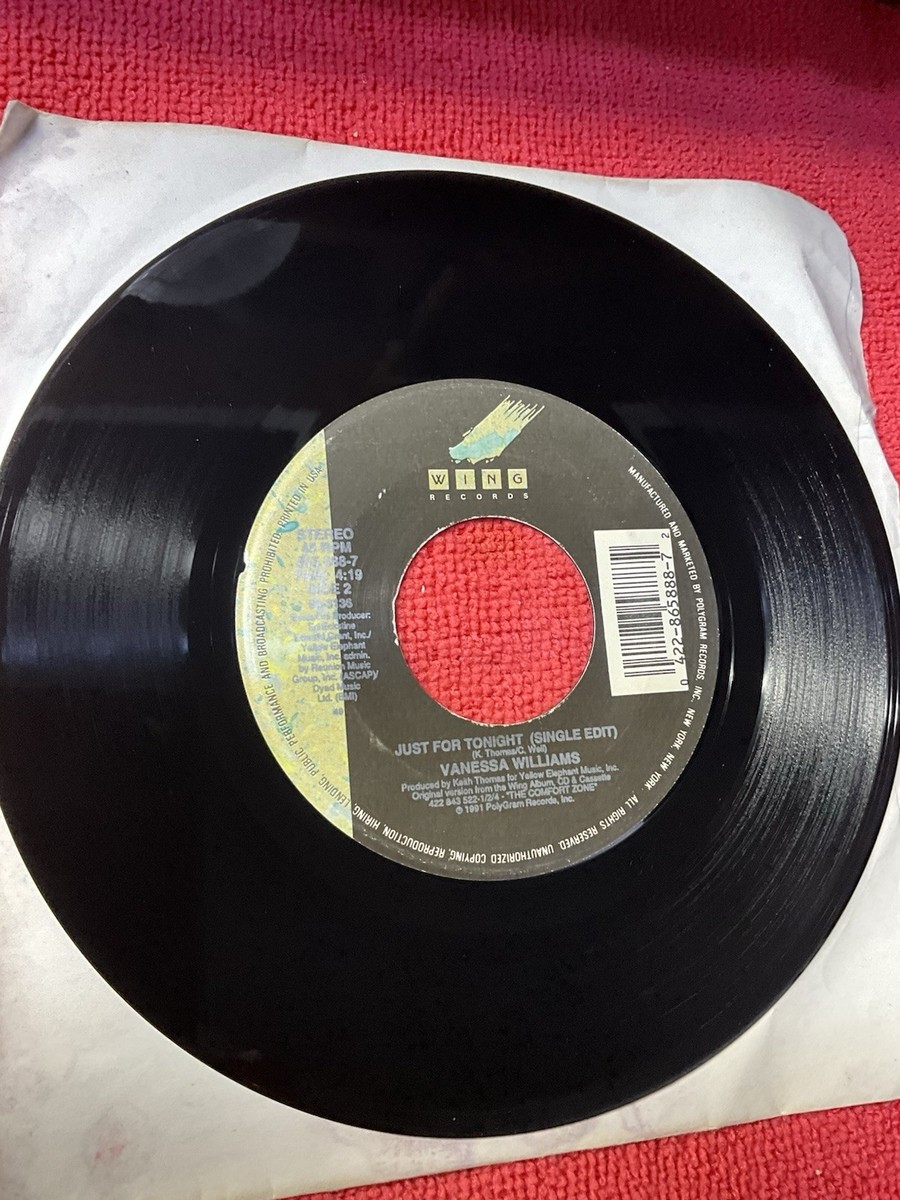 VANESSA WILLIAMS Just For Tonight WING RECORDS 865 888-7 NM 45rpm