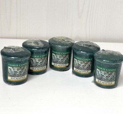 RARE Yankee Candle Eucalyptus Votive Sampler Lot of 5 Retired NOS