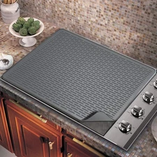 Golener Silicone Large Dish Drying Mat - 28" x 20" Stove Top 28 x 20, Gray 