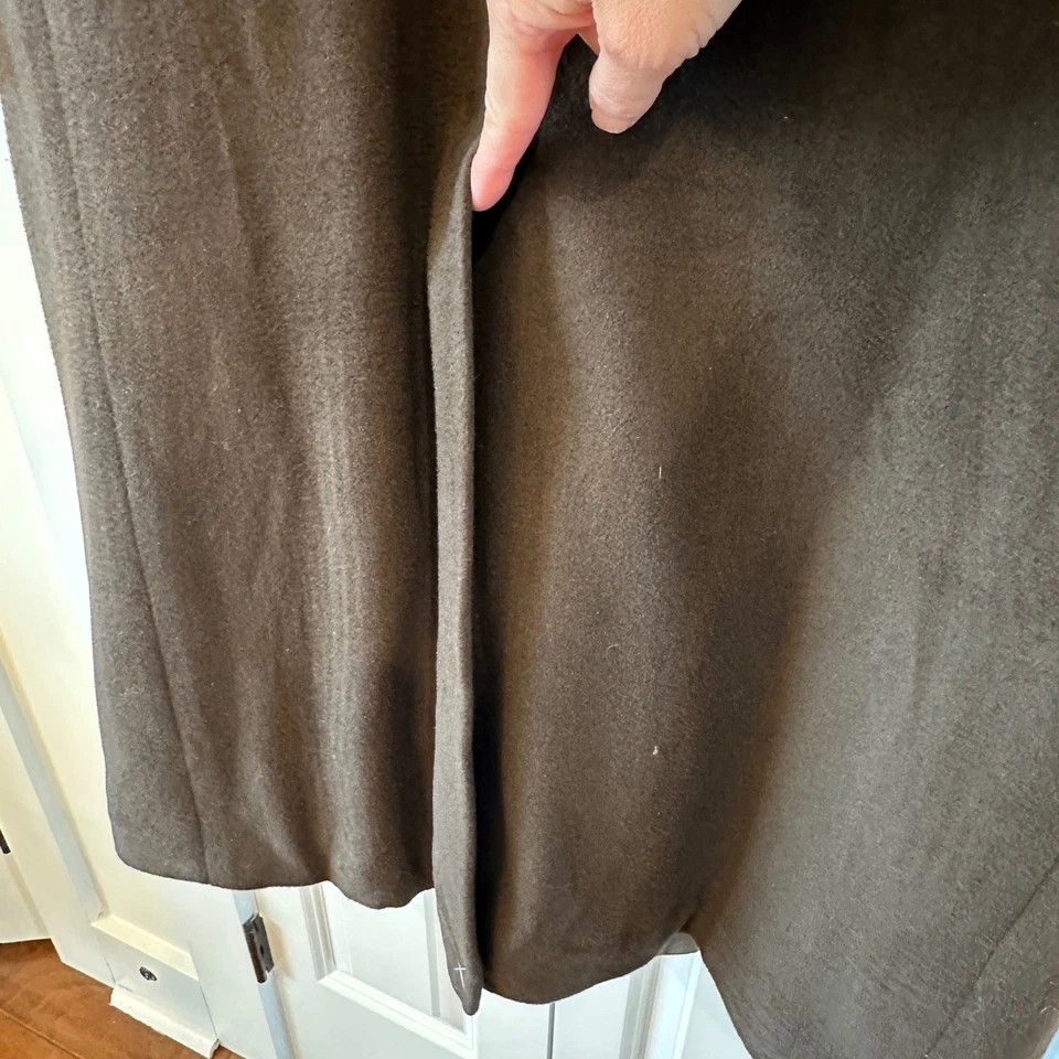 Christian Aujard Mens Dark Brown Full Length Cashmere Blend Overcoat - Image 3 of 4