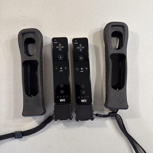 2 Nintendo OEM Wii Remote Control RVL-003 With Motion Plus Adapter RVL ...