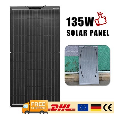 135W Solarpanel Mono Flexibles Solarmodul Wasserdicht Tragbar Wohnmobile Boote