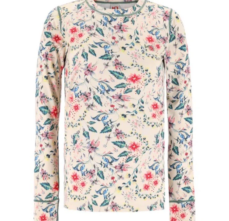 NEW $65 Kari Traa Fryd Ls Floral Base Layer Shirt Small