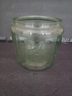 GREEN Uranium Depression Glass Vasoline Cookie/Biscuit Jar NO LID/FREE SHIP