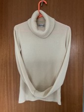 BRORA -  ivory 100% cashmere, roll neck jumper size 8