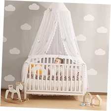 Kids Bed Canopy with Lace Hanging Canopy Net for Baby Crib Nook Butterfly