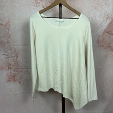 BRYN WALKER bamboo organic cotton top size M asymmetric boxy lagenlook shirt
