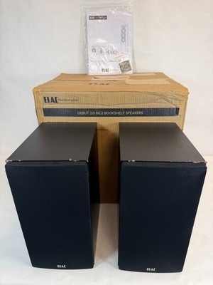 Used- Elac Debut 2.0 B6.2- Black - Pair - Bookshelf Speakers -MINOR DAMAGE