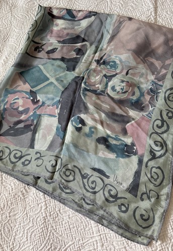 VERA Neumann 30” x 31” WHIMSICAL & Elegant Vintage Silk Scarf. Lovely Colors .