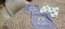 3 LOT cute, breakfast, Print Baby Bibs Towel Drool, Feeding,easy cleaning,soft