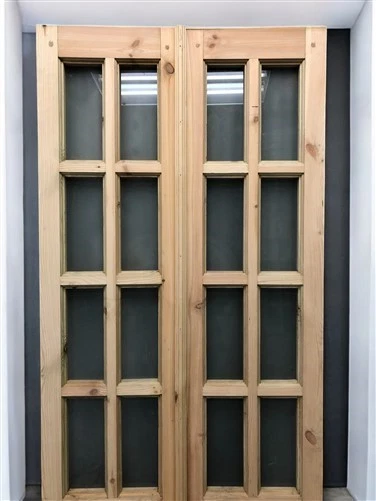 Puerta Doble Francesa (30,5x80,5) 8 Paneles Puerta Vidrio Esmerilado Estilo Europeo EM42 Foto 2 de 4