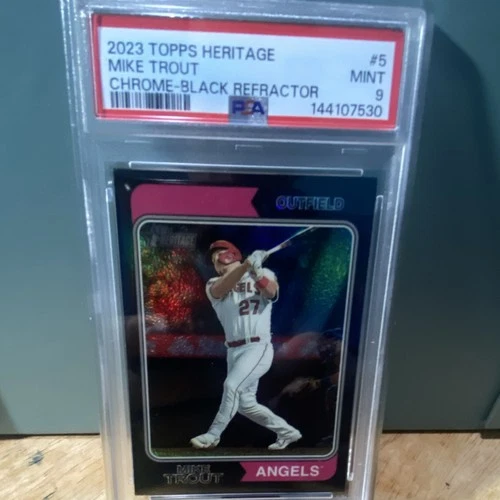 2023 Topps Heritage Mike Trout #5 Chrome Black Refractor PSA 9 Angels /74