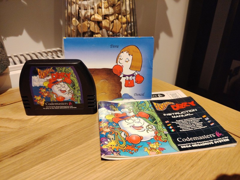 Vintage Sega Mega Drive Fantastic Dizzy PAL Cartridge Manual Insert And Poster