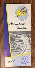 Vintage 1958 Connecticut Turnpike Road Map Brochure Travel Folder