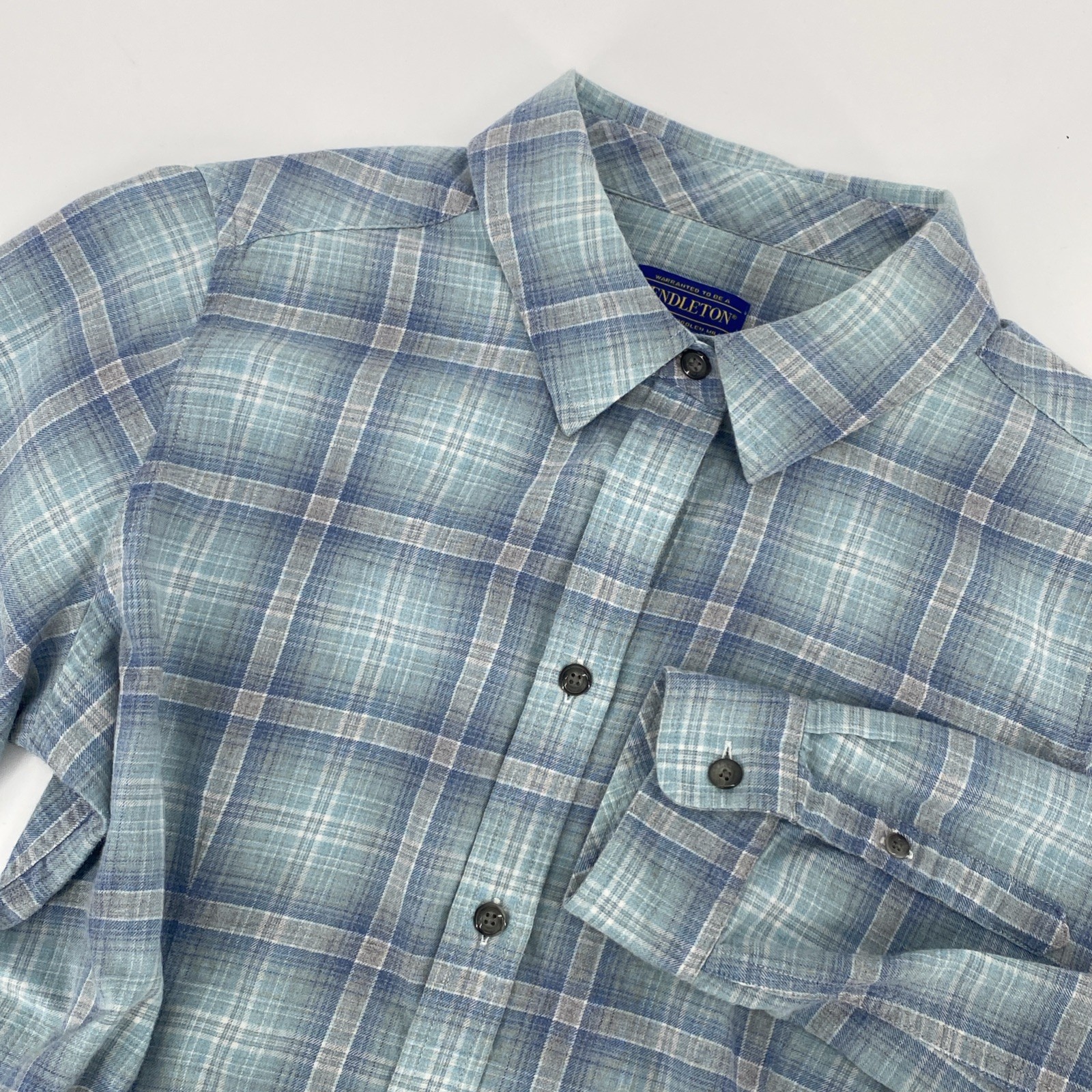 PENDLETON Light Blue Flannel Tapered Western Shir… - image 1