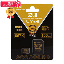 Amplim 32GB MicroSDXC Card with Adapter 1X Black 1X Black