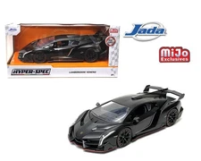 Jada 1:24 Hyper Spec Lamborghini Veneno Matte Black 33615 Diecast Model Car