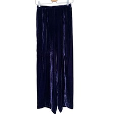 vintage OSCAR DE LA RENTA deep eggplant purple wide leg high waist pants XXS/XS