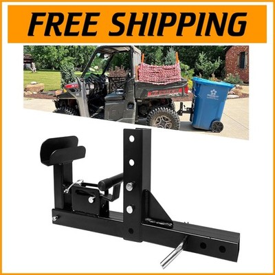 Adjustable Trash Can Transporter Hitch Carrier - Fits Trucks, Golf Carts & ATVs