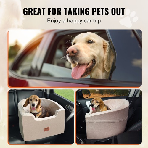 VEVOR Dog Booster Car Seat Pet Car Seat for Small Medium Dog up to 55 lbs Brown - Picture 6 of 12